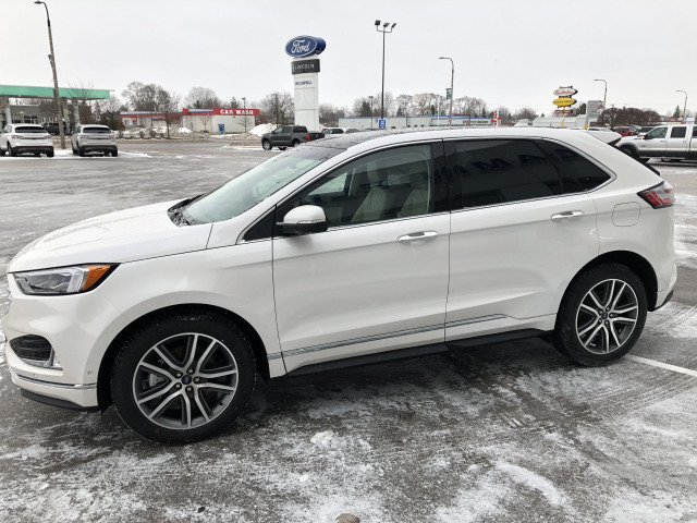 2019 Ford Edge Titanium White Platinum, Twin-Scroll 2.0-L EcoBoost