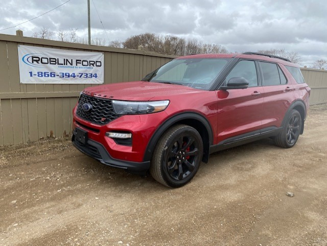21 Ford Explorer St Rapid Red 3 0l Ecoboost V6 Engine With Auto Start Stop Technology Roblin Ford Sales Ltd
