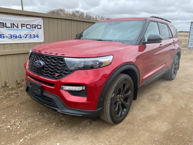 21 Ford Explorer St Rapid Red 3 0l Ecoboost V6 Engine With Auto Start Stop Technology Roblin Ford Sales Ltd