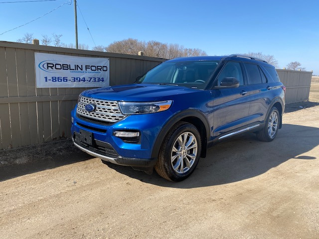 21 Ford Explorer Limited Atlas Blue 2 3l Ecoboost Engine Roblin Ford Sales Ltd